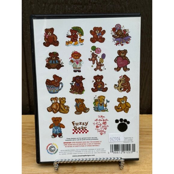 Amazing Designs PSX Rubber Stamp Collection 3 CD 20 Embroidery Teddy Bear Design - Picture 2 of 4
